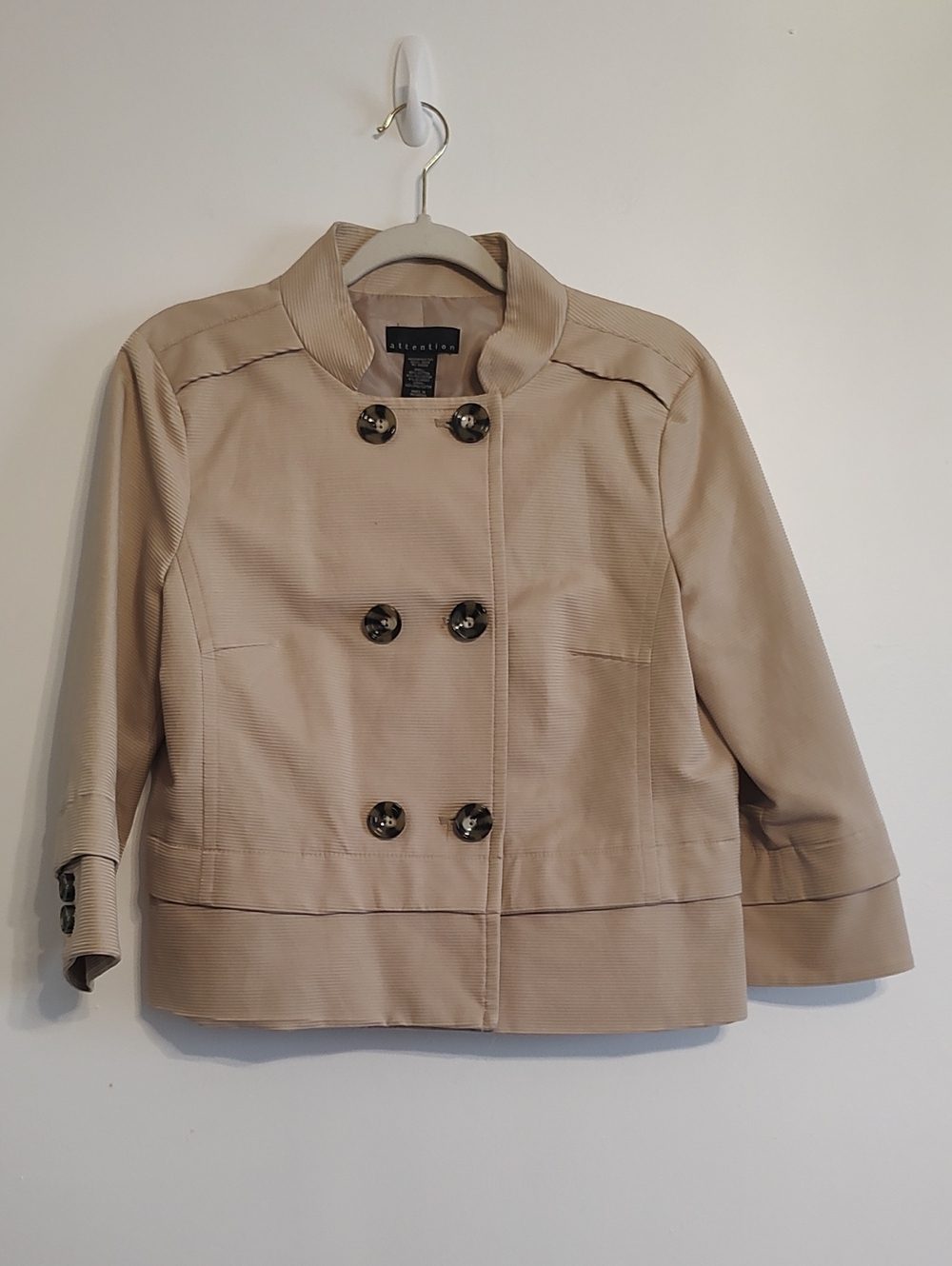 Attention Beige Double-Breasted Jacket